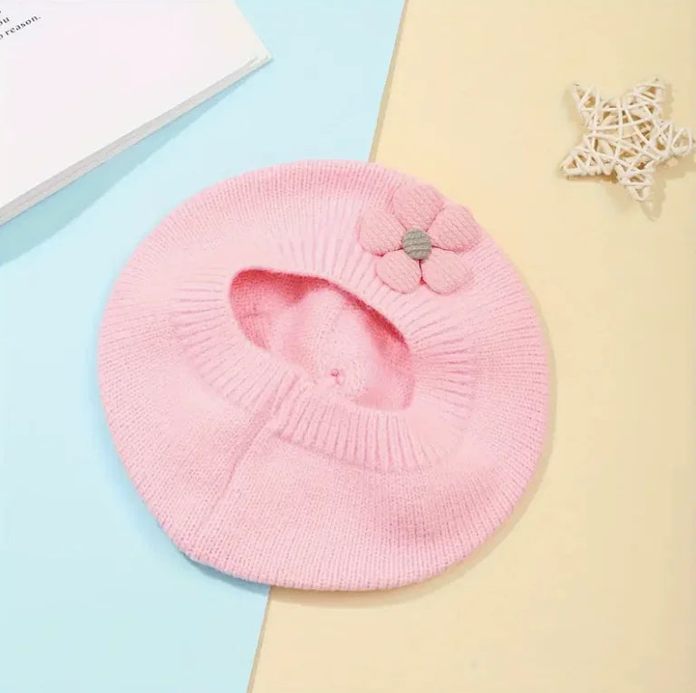 Bonnet Rose – Chapeau tricoté rose pour bébé fille