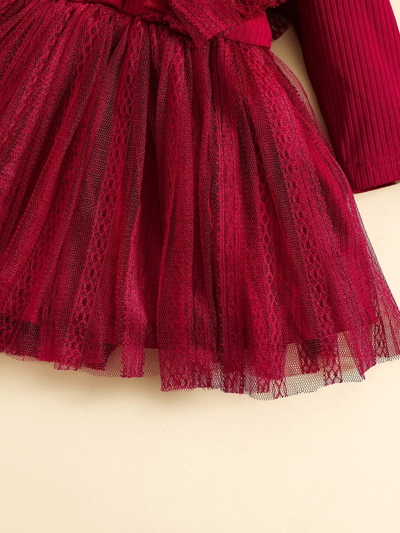 Robe EnchantĂ©e Bordeaux - Ensemble Petite Princesse avec NĆud | FĂ©erique