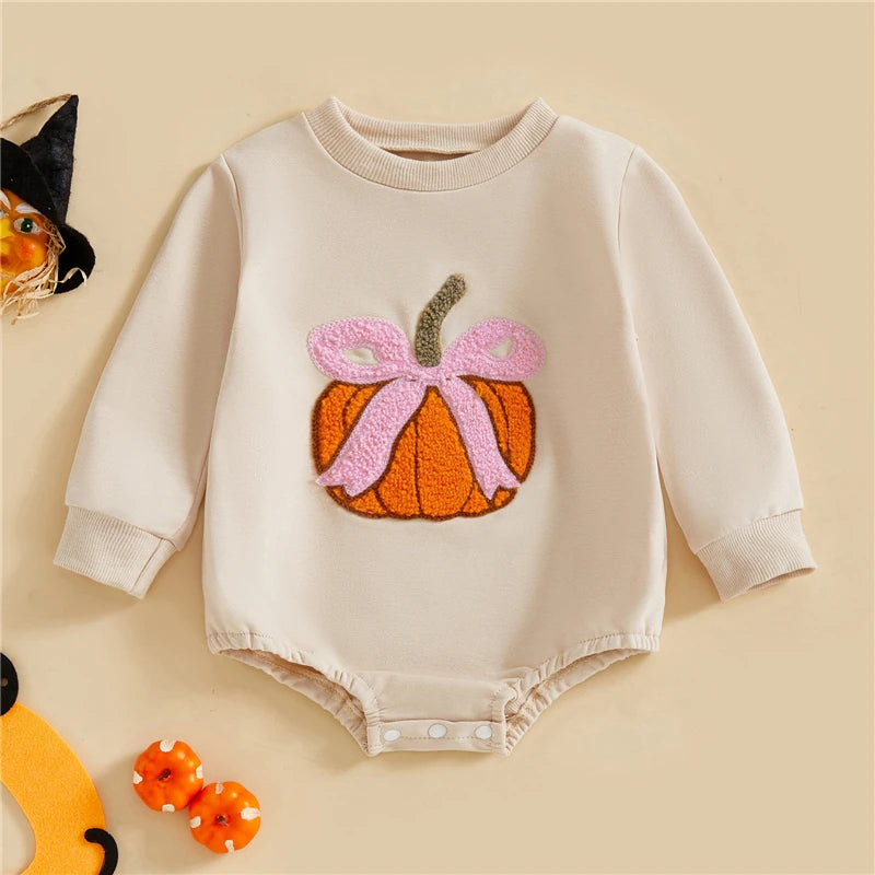 Combinaison brodée bebe citrouille