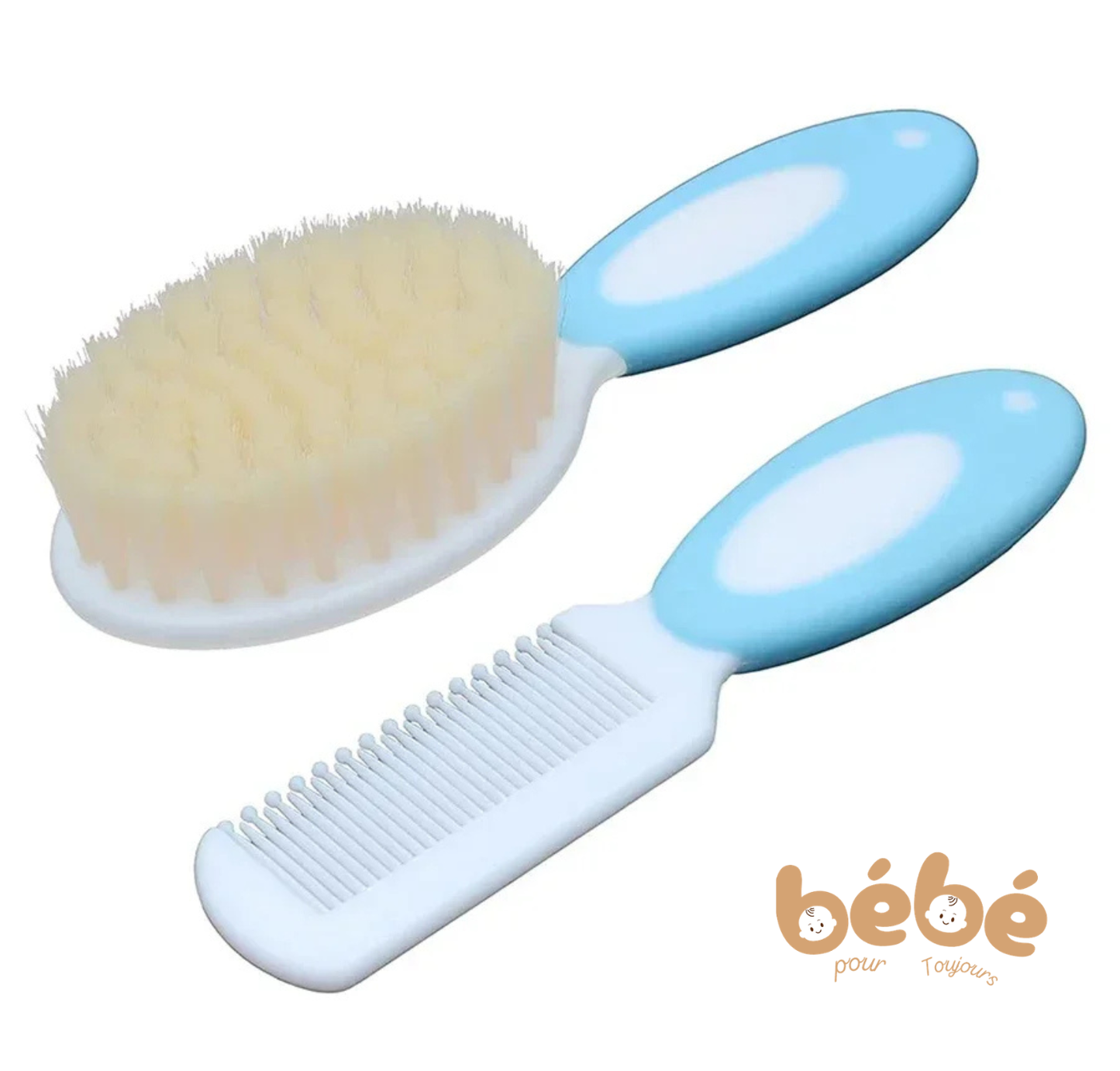 Brosse et Peigne Bébé Nouveau-Né – Set Doux