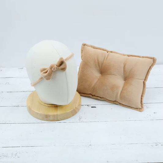 Coussin Velours Kaki – Accessoire Pose Bébé™