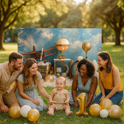 Toile de Fond “Aventures Célestes” – Décor Ciel Étoilé™