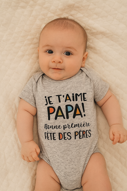 Body Bébé Je T'aime PAPA Première Fête des Pères
