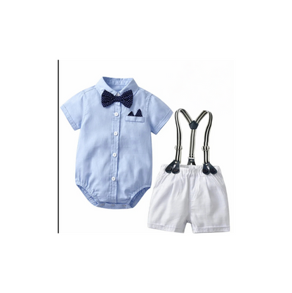 Body Chemise Rayé Bleu + Short Bretelles