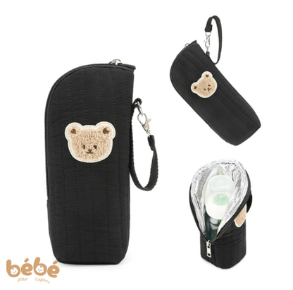 Pochette isotherme pour biberon bébé – Modèle ourson noir |