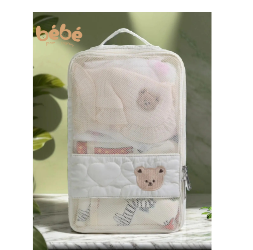 Pochon Ourson Douceur™ – Étui suspendu pour lingettes & mouchoirs bébé | Pratique