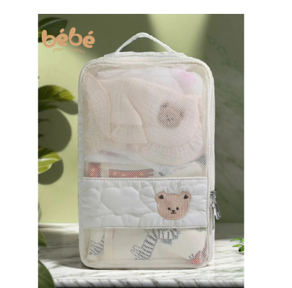 Pochon Ourson Douceur™ – Étui suspendu pour lingettes & mouchoirs bébé | Pratique
