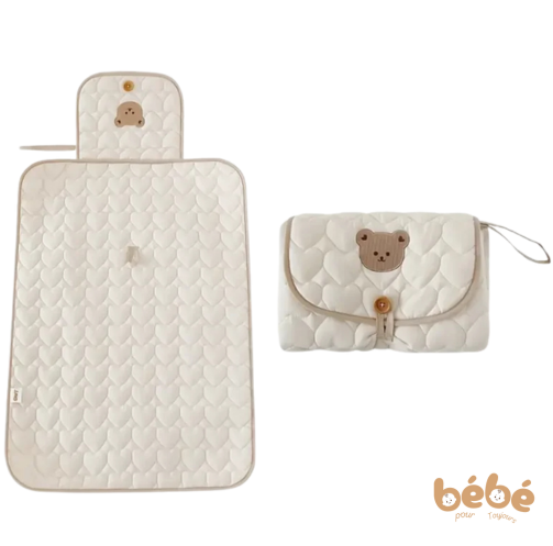Cocon Nomade Douce Ourson™ – Tapis à langer pliable & réversible | BabySoft