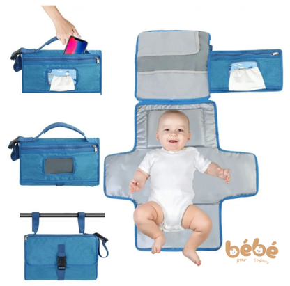 Tapis à Langer Pliable Imperméable avec Poche Lingettes | Nomade
