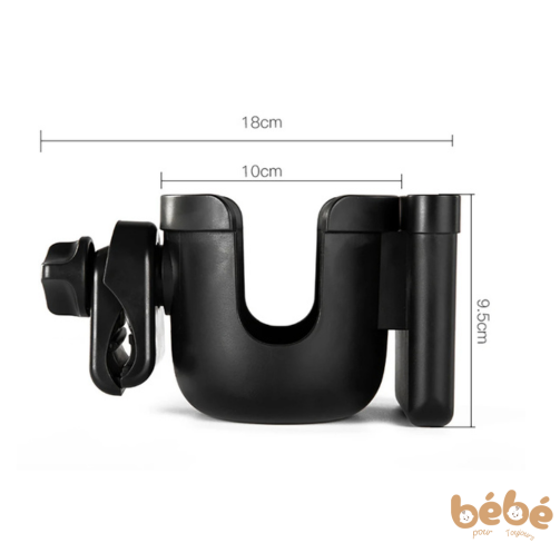 Porte-Gobelet Universel avec Support Téléphone pour Poussette – Anti-Dérapant & Sécurisé