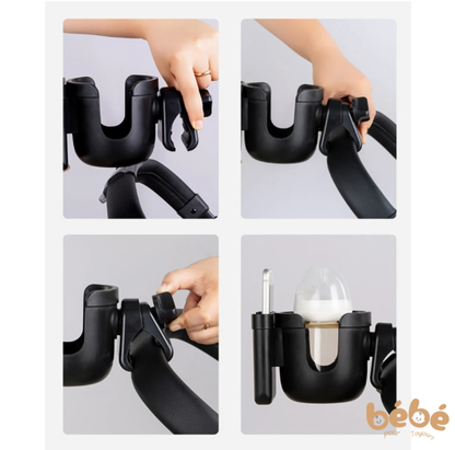 Porte-Gobelet Universel avec Support Téléphone pour Poussette – Anti-Dérapant & Sécurisé