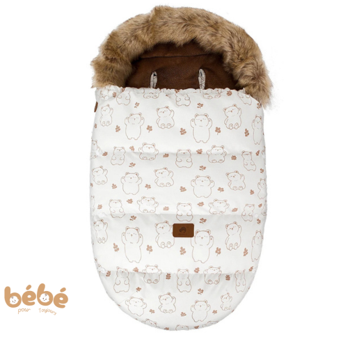 Chancelière bébé universelle hiver – Beige- Motif ours