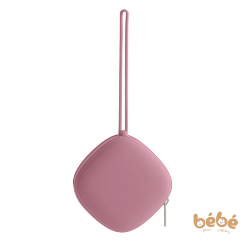 Étui Tétine Bébé “Allié Propreté” – Pochette Silicone Alimentaire avec Fermeture & Attache