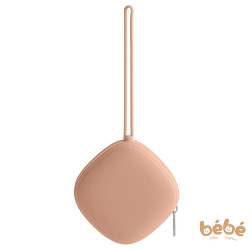 Étui Tétine Bébé “Allié Propreté” – Pochette Silicone Alimentaire avec Fermeture & Attache