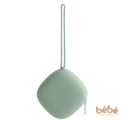 Étui Tétine Bébé “Allié Propreté” – Pochette Silicone Alimentaire avec Fermeture & Attache