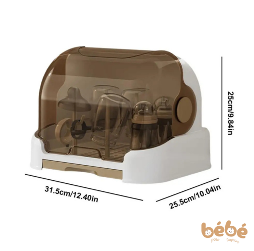 Séchoir à Biberons Bébé avec Couvercle Anti-Poussière