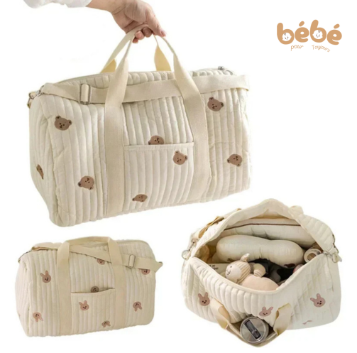 Mommy Bag Ourson – Grand Sac à Langer Matelassé pour Parents Organisés | BabyComfort