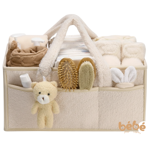 Organisateur à Couches Bébé en Peluche avec Teddy – Douceur, Style et Organisation