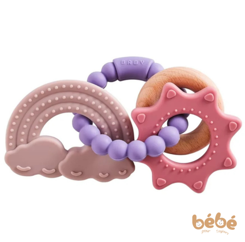 Anneau de Dentition Bébé Silicone Planète – Jouet Sensoriel 0-12 Mois Sans BPA