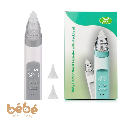 Mouche Bébé Électrique Rechargeable – Aspirateur Nasal Silicone Sécurisé 3 Modes