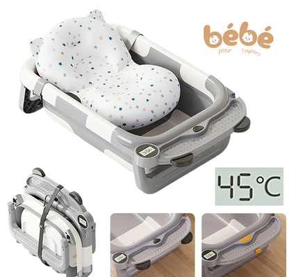 Baignoire Portable Antidérapante Pliable avec Thermomètre