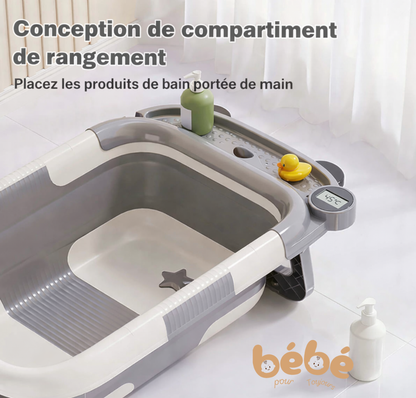 Baignoire Portable Antidérapante Pliable avec Thermomètre