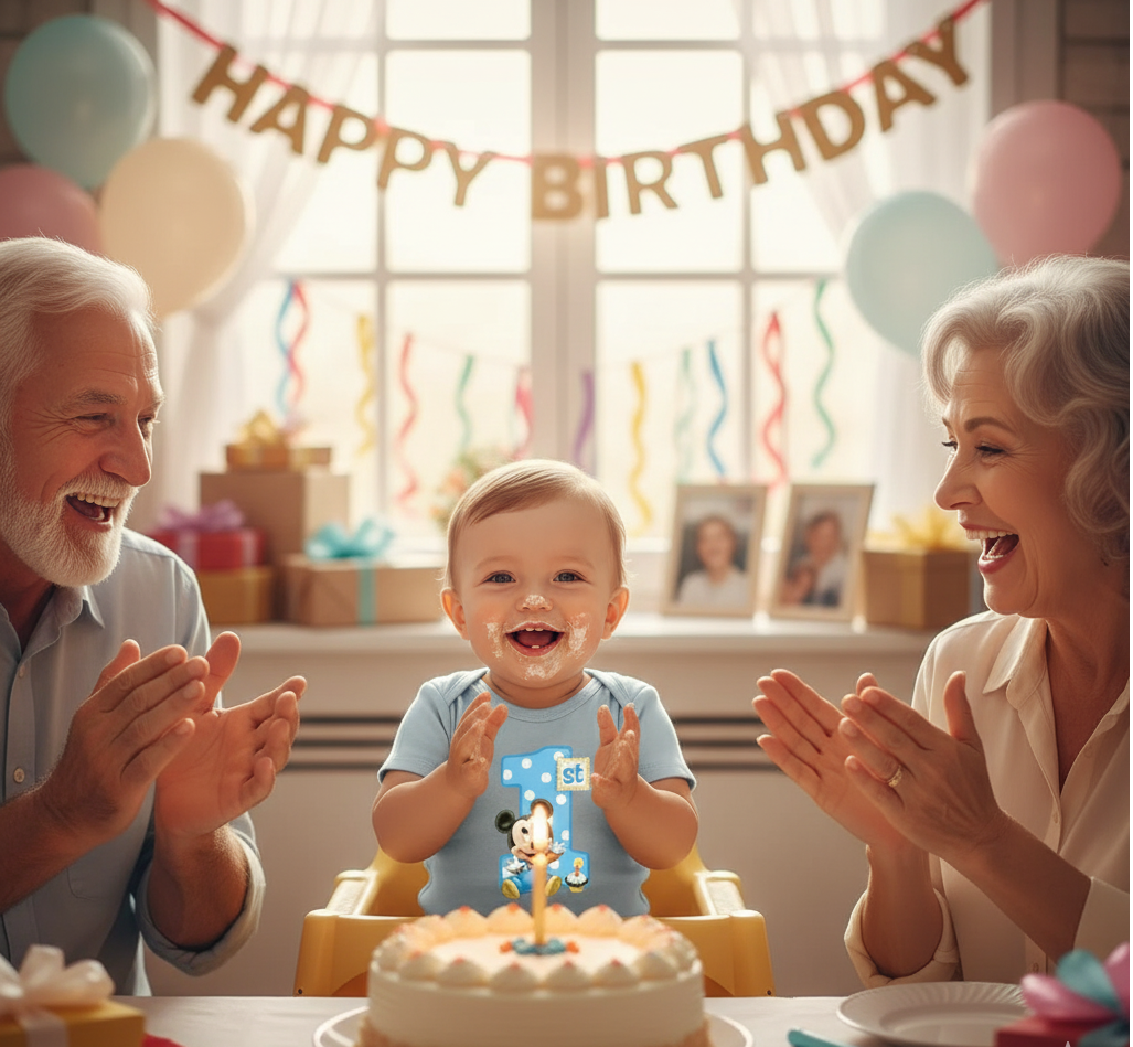 Body Bébé "Mon Premier Anniversaire" – Mickey Mouse