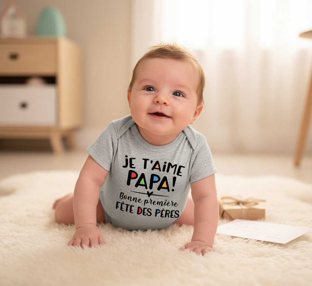 Body Bébé Je T'aime PAPA Première Fête des Pères