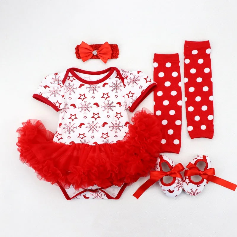 Ensemble Princesse de Noël – Romper Tutu & Accessoires Festifs