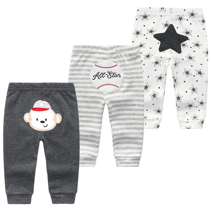 Lot de 3 Pantalons – Motifs Singe, All-Star et Étoiles