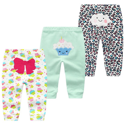Leggings & Pantalons Bébé Coton (Cupcakes, Léopard, Nuage) - Idéal Séance Photo Vibrant 0-24M