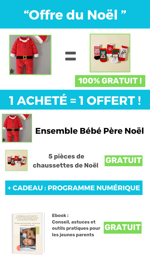 Ensemble Bébé Père Noël - Grenouillère Rouge Douce avec Bonnet | Festif