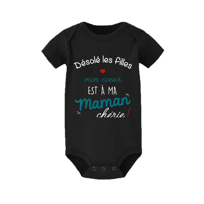 Body Bébé Photo Drôle Mon Cœur est à Maman™