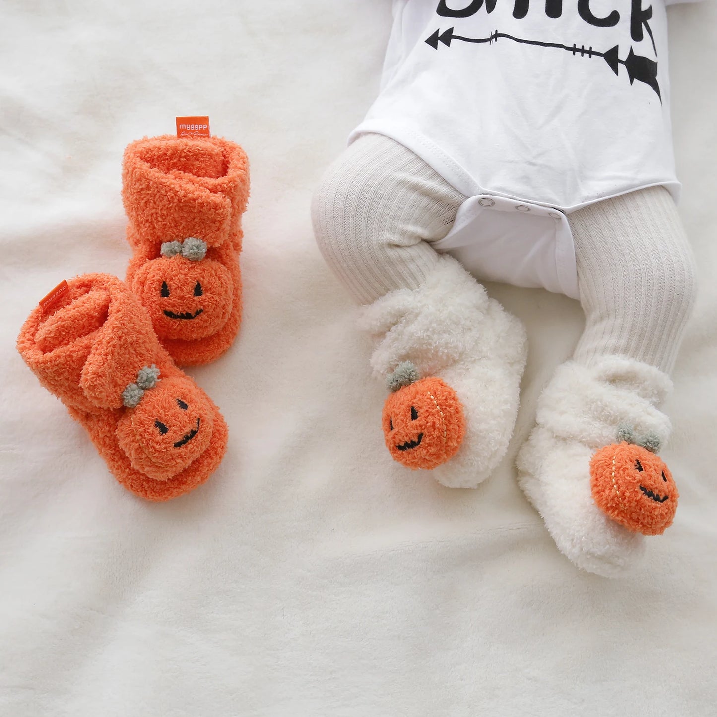 chaussons citrouille bébé Halloween