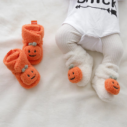 chaussons citrouille bébé Halloween