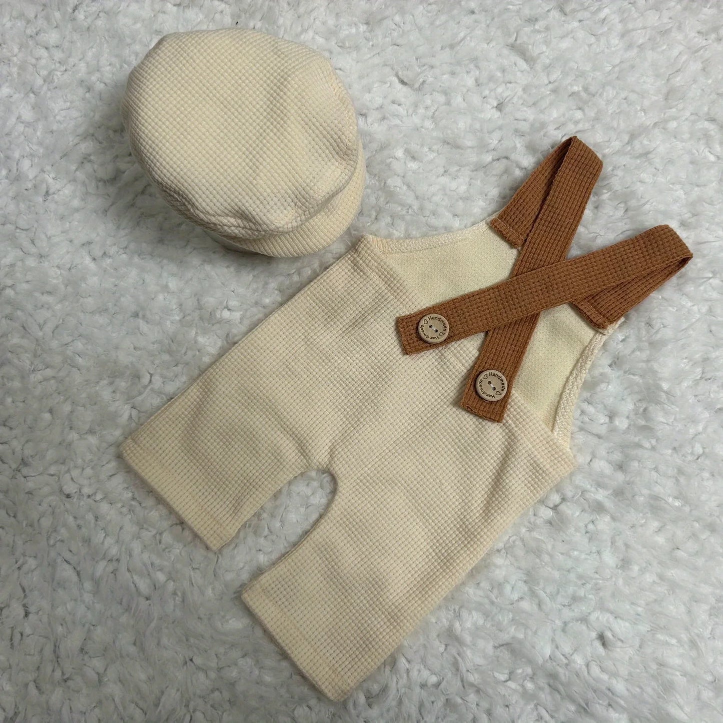 Barboteuse Rayée + Bonnet Tricot – Look Vintage Photo Nouveau-Né™