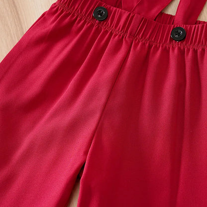 Ensemble Bébé Magie de Noël – Jumpsuit Graphique & Pantalon Rouge