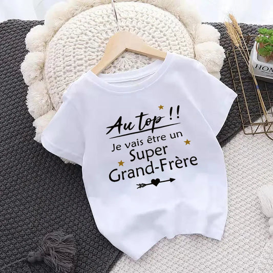 T-shirt "Je vais être un Super Grand-Frère" pour l'annonce de grossesse