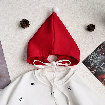 Body de Noël bébé avec bonnet rouge - doublure chaude et sapins brodés