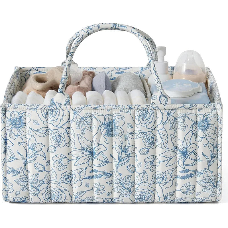 Panier Organisateur Couches Bébé Fleuri