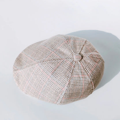 Casquette Classique « Petit Gentleman » – Béret à carreaux en coton doux| Élégant