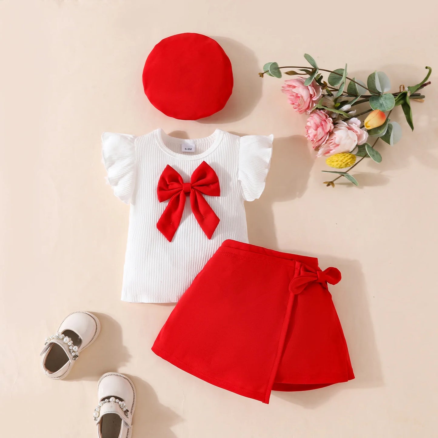 Ensemble “Petit Chou Parisien” – Élégance rose et douceur coton