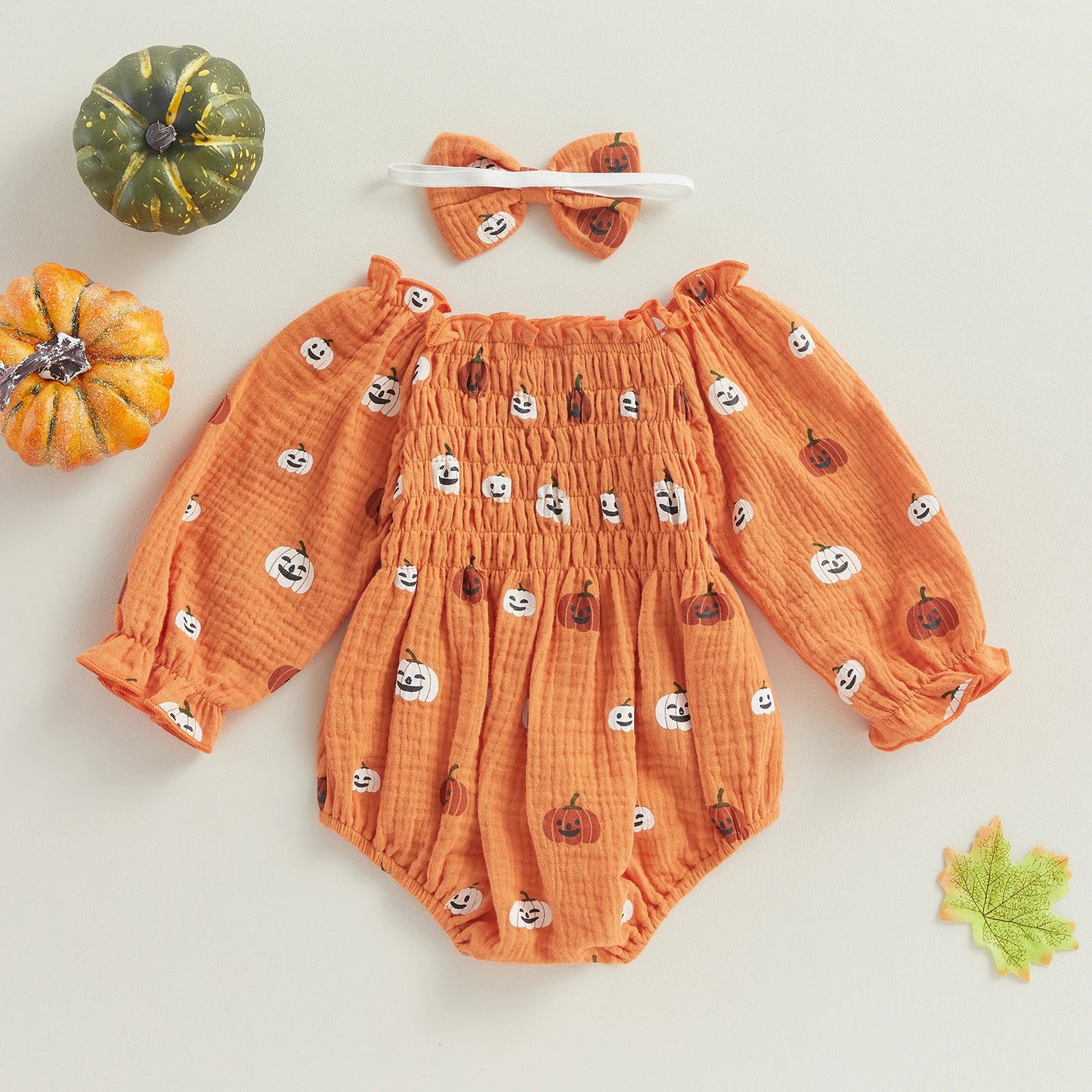 Body citrouille Halloween bébé fille