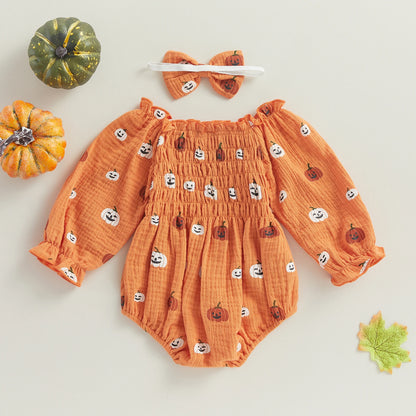 Body citrouille Halloween bébé fille