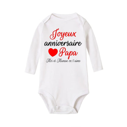 Body Manche Longue Joyeux Anniversaire Papa