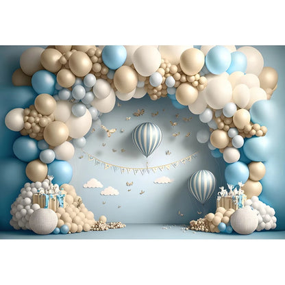 Toile de Fond “Envolée de Rêves” Bleu-Blanc – Fond Céleste™
