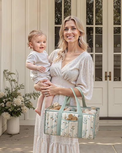 Panier Organisateur Couches Bébé Fleuri