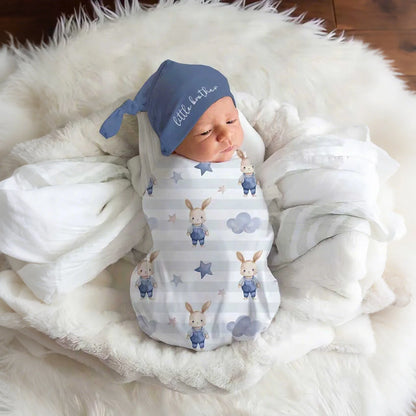 Ensemble emmaillotage + bonnet nouveau-né (2 pièces) | Cocooning