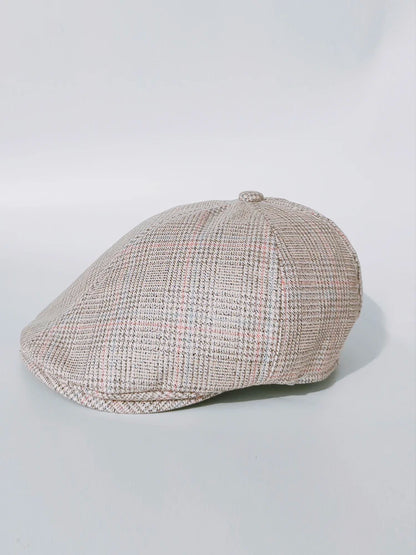 Casquette Classique « Petit Gentleman » – Béret à carreaux en coton doux| Élégant
