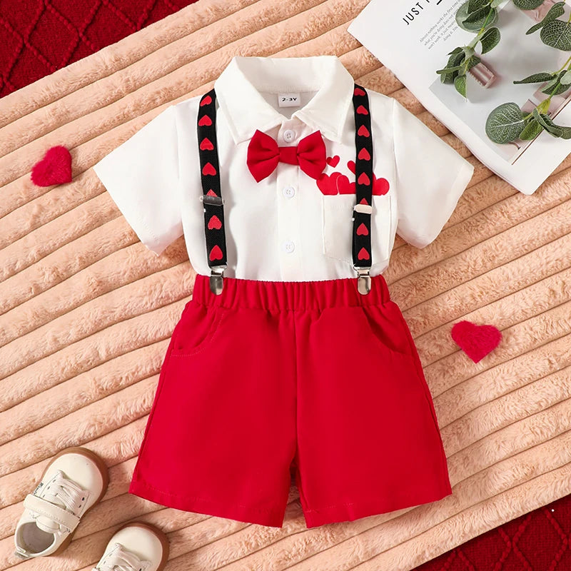 Ensemble garçon Saint-Valentin – Petit gentleman plein d'amour (1 à 6 ans) | Élégant